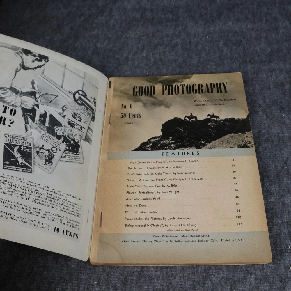 Vintage Good Photography Magazine Vol 1 No 6 1941 Fawcett Photo Illustrated USA
